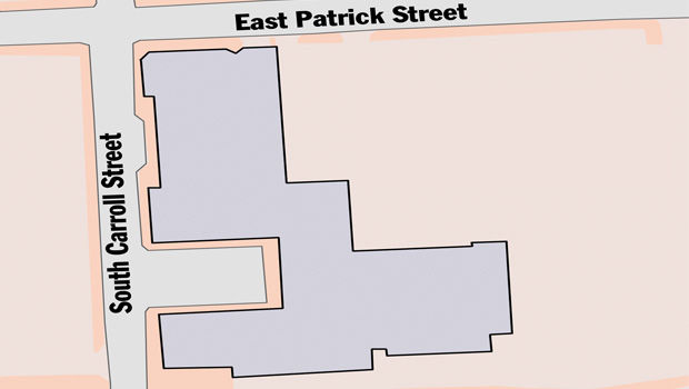 Proposed location of downtown hotel